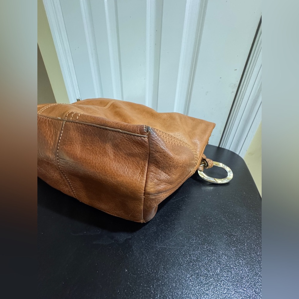 Sigrid Olsen Cognac Braided-Handle Leather Hobo - Picture 12 of 13